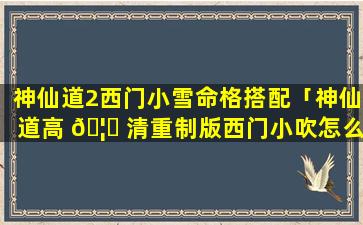 神仙道2西门小雪命格搭配「神仙道高 🦈 清重制版西门小吹怎么获得」
